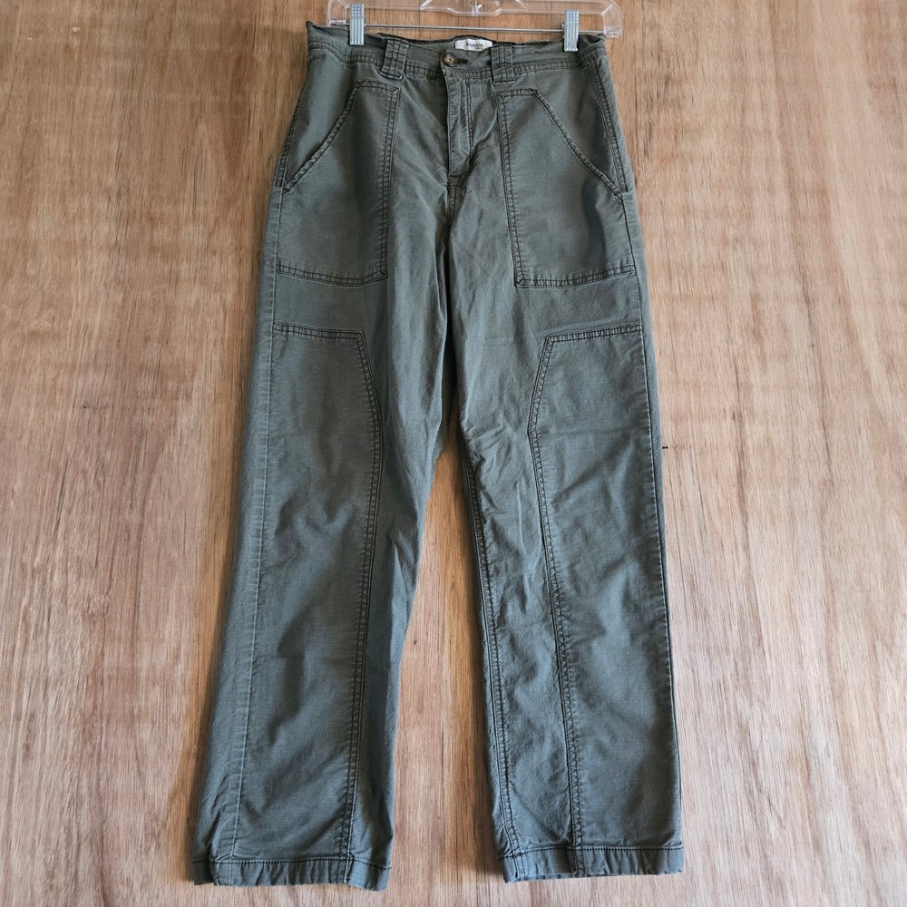 Kensie Jeans Olive Green Utility Cargo Carpenter Pants Size 6 / 28 High Rise